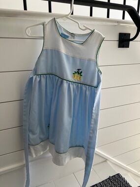 bella bliss Light Blue and White Girls' Lemon Applique Sundress